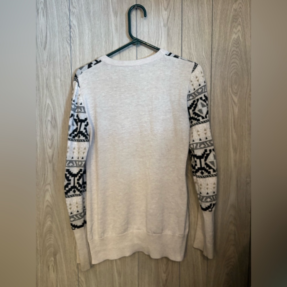 Patterned Beige and Black Women's Sweater - Picture 2 of 3